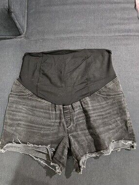 Maternity Jean Shorts Black Wash